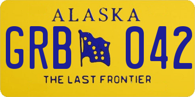 AK license plate GRB042