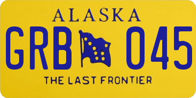 AK license plate GRB045