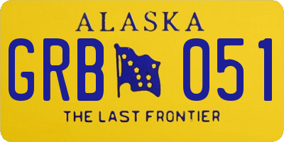 AK license plate GRB051