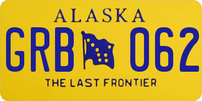 AK license plate GRB062