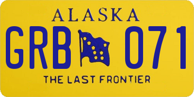 AK license plate GRB071