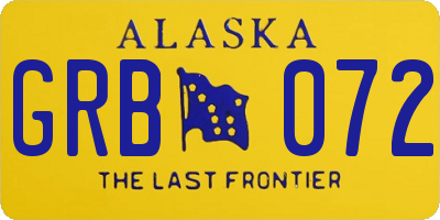AK license plate GRB072