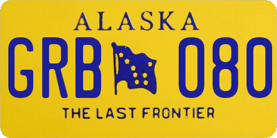 AK license plate GRB080