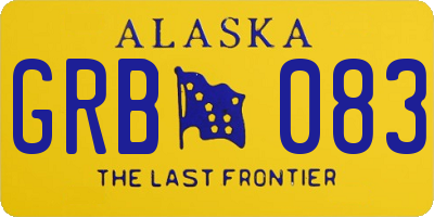 AK license plate GRB083