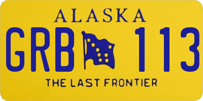 AK license plate GRB113