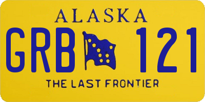 AK license plate GRB121