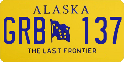 AK license plate GRB137