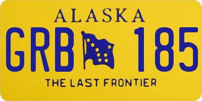 AK license plate GRB185