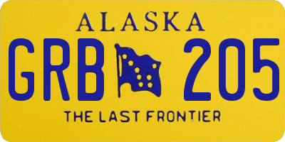 AK license plate GRB205