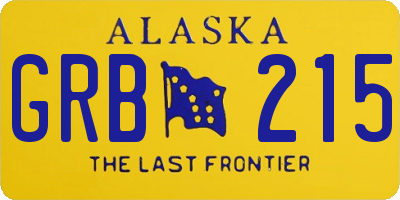AK license plate GRB215