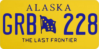 AK license plate GRB228