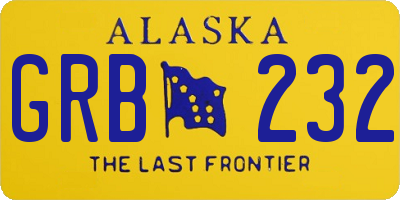 AK license plate GRB232