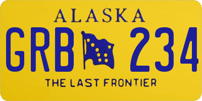 AK license plate GRB234