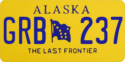 AK license plate GRB237