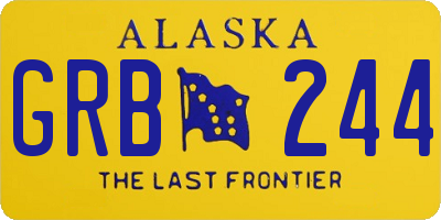 AK license plate GRB244