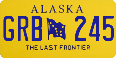 AK license plate GRB245