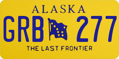 AK license plate GRB277