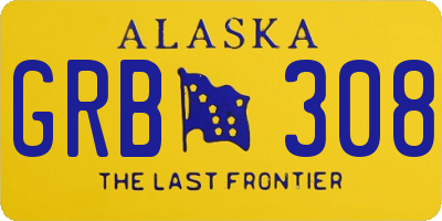 AK license plate GRB308