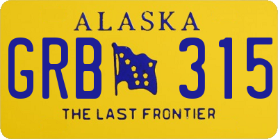 AK license plate GRB315