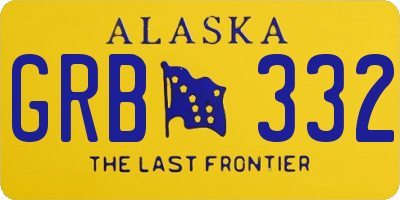 AK license plate GRB332