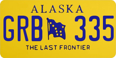 AK license plate GRB335