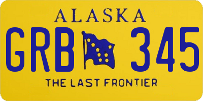 AK license plate GRB345