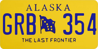 AK license plate GRB354