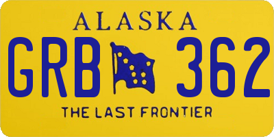 AK license plate GRB362
