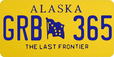 AK license plate GRB365