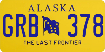 AK license plate GRB378