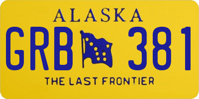 AK license plate GRB381