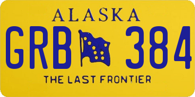 AK license plate GRB384