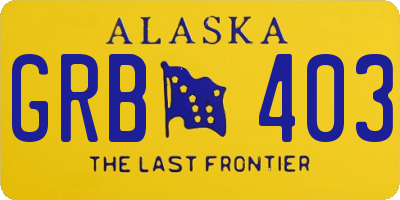 AK license plate GRB403