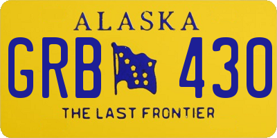 AK license plate GRB430