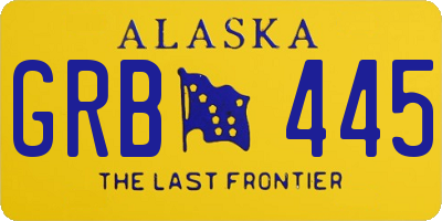 AK license plate GRB445
