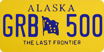 AK license plate GRB500