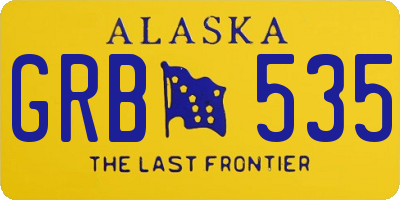 AK license plate GRB535