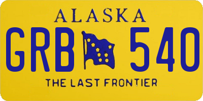 AK license plate GRB540