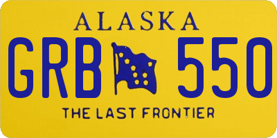 AK license plate GRB550