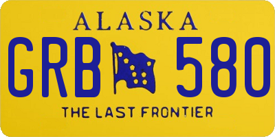 AK license plate GRB580