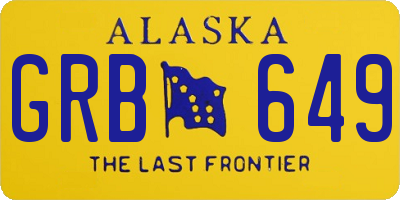 AK license plate GRB649