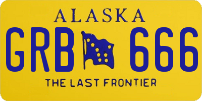 AK license plate GRB666