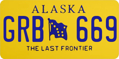 AK license plate GRB669