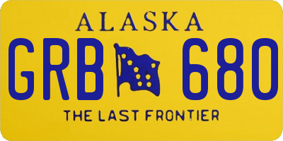 AK license plate GRB680