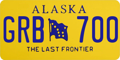 AK license plate GRB700