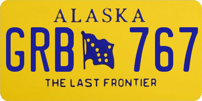 AK license plate GRB767