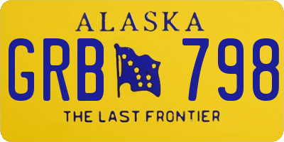 AK license plate GRB798