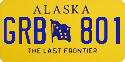 AK license plate GRB801