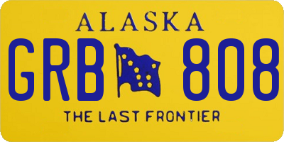 AK license plate GRB808