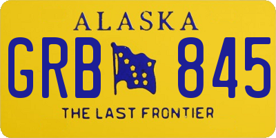 AK license plate GRB845